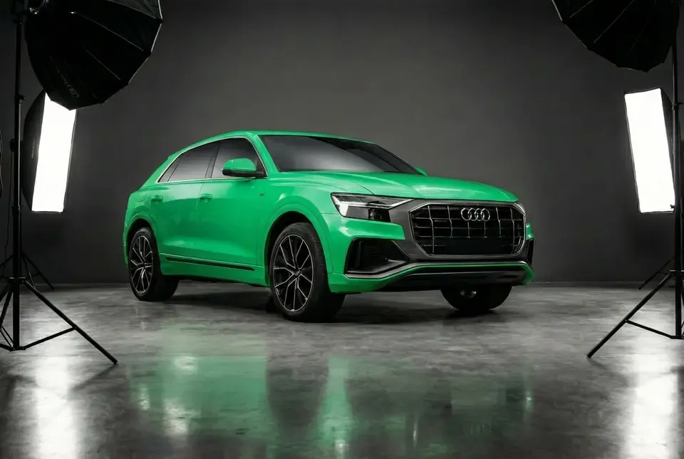 Audi Q8 Green Gloss car wrap visualization
