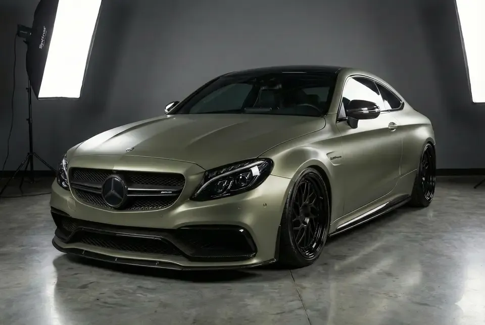 Mercedes C Sandstorm Matte car wrap visualization