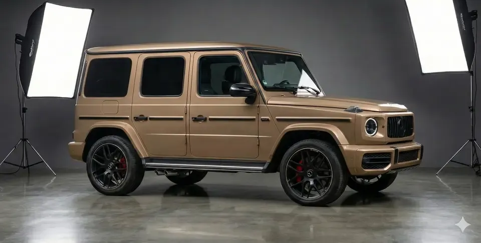 Mercedes G Gold Matte car wrap visualization