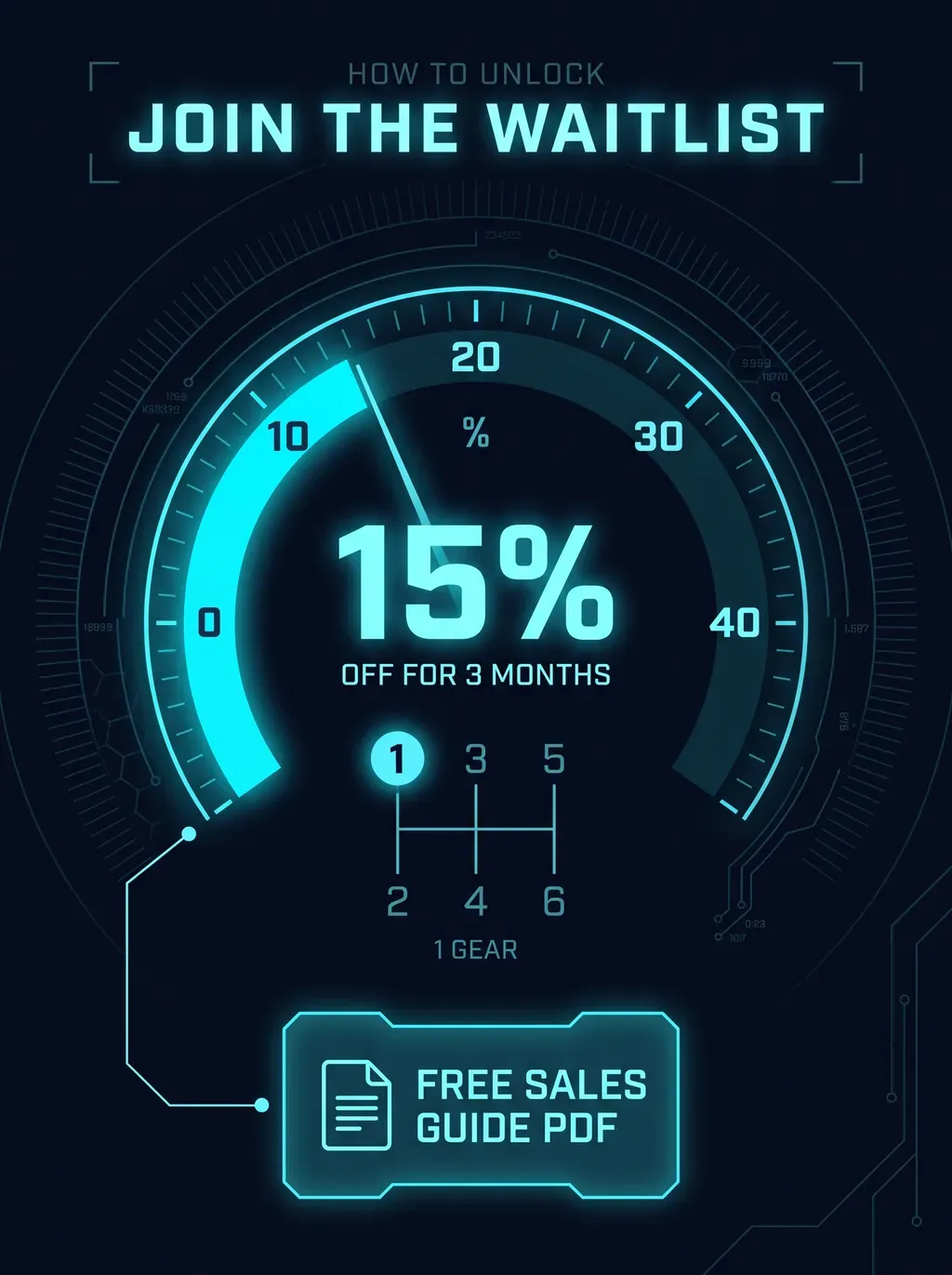 Tier 1 infographic: join the waitlist — 15% off for 3 months and a free sales guide (PDF)